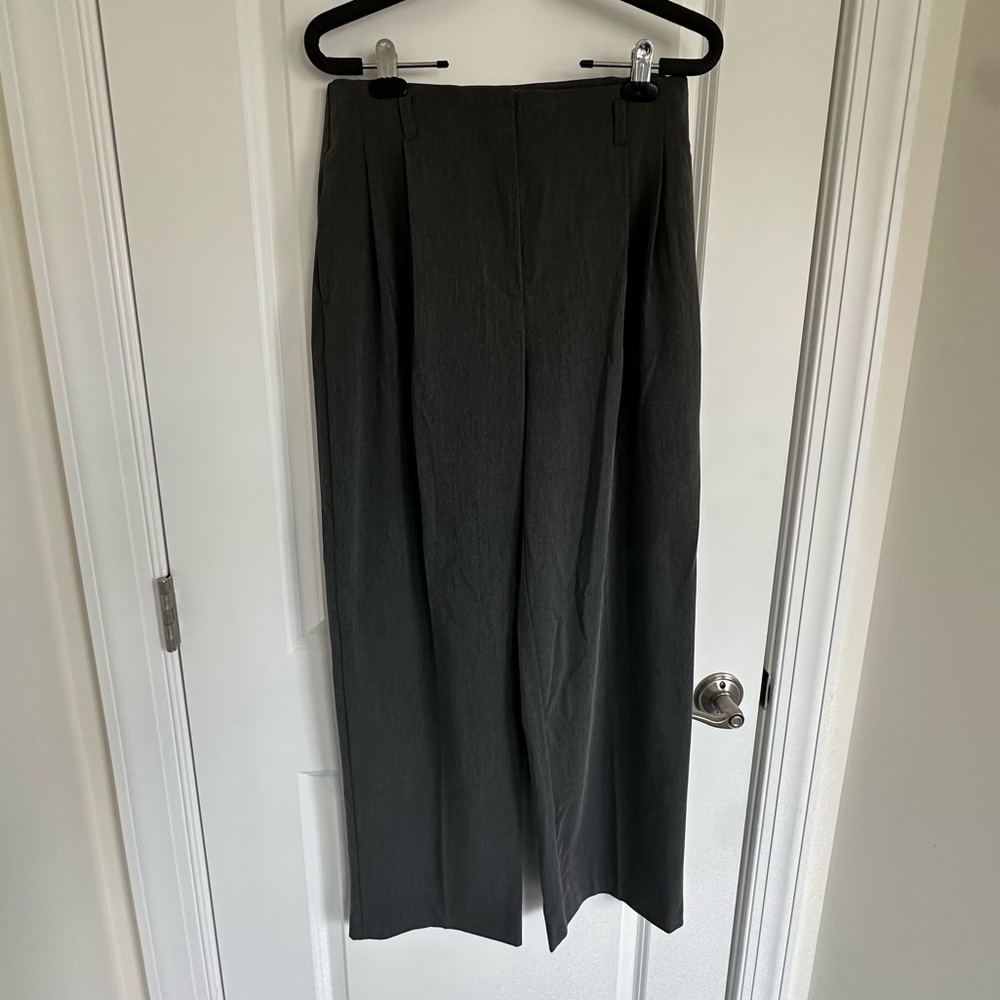 NWT Mango Gray High Rise Wide Leg Avril Trousers - 6